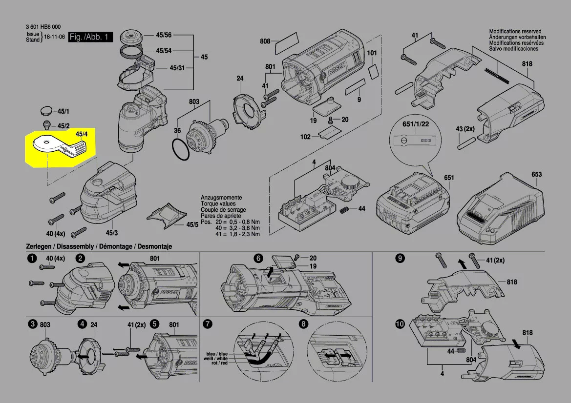 levier verrouillage accessoires réf. 2 601 901 024 Bosch